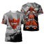 Họa tiết Mặt Nạ Ma Samurai 3D - Áo Thun Cổ Tròn Ngắn Tay Unisex Thời Trang