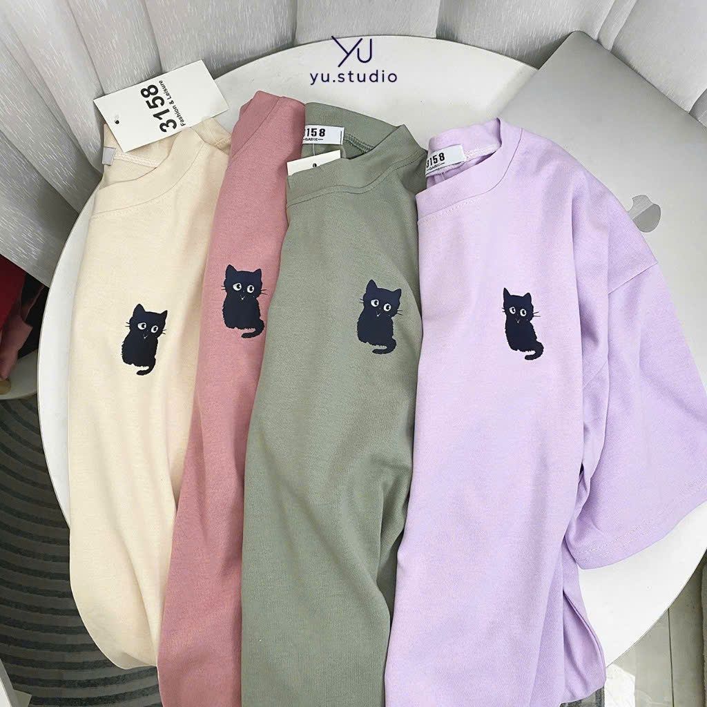Áo thun 3158 cotton su, áo nam nữ form rộng mẫu con cú -chang3158