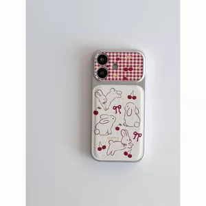 Anh đào thỏ phù hợp với iphone 17/16/15 vỏ điện thoại di động iphone 14/13/12/11promax