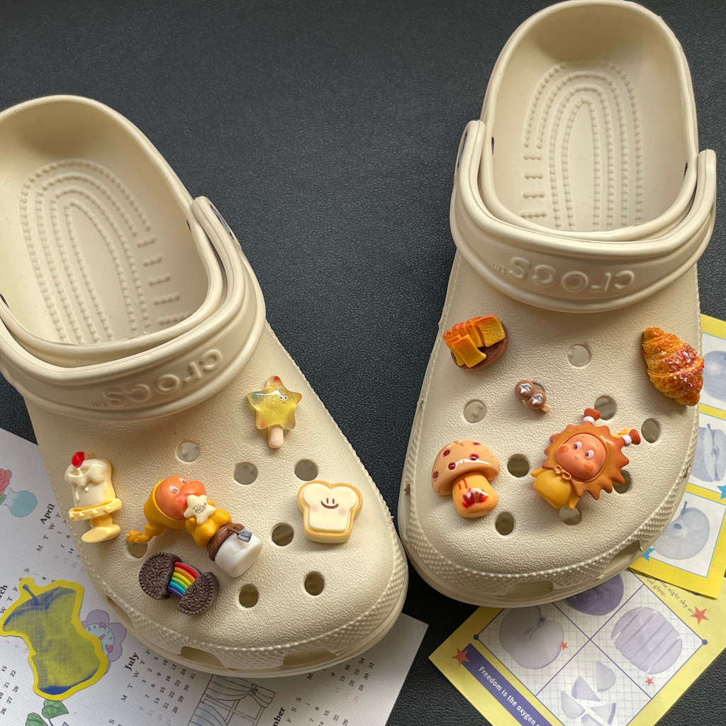 Phụ kiện lỗ giày họa tiết hoạt hình Ngôi sao Wish Chai Sun Star People, hoa dễ thương, phù hợp Crocs, tháo rời, cao cấp