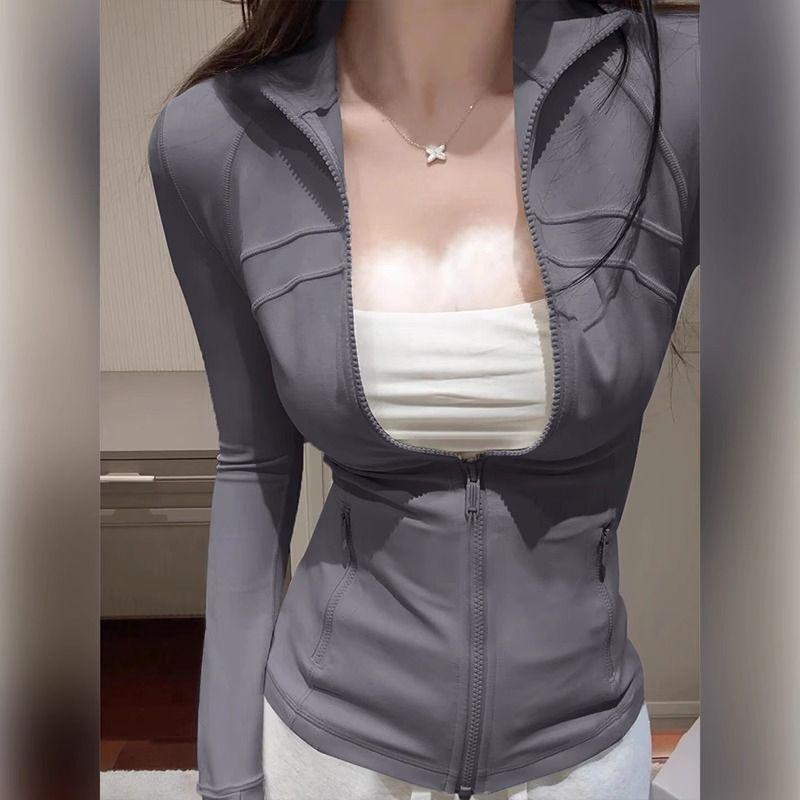 [Thời gian giới hạn Seckill] Quần áo chống nắng màu vàng kem Slim-fit dành cho nữ 2026 Phong cách mới Cổ đứng chống nắng Quần áo Ice Silk Yoga Quần áo F