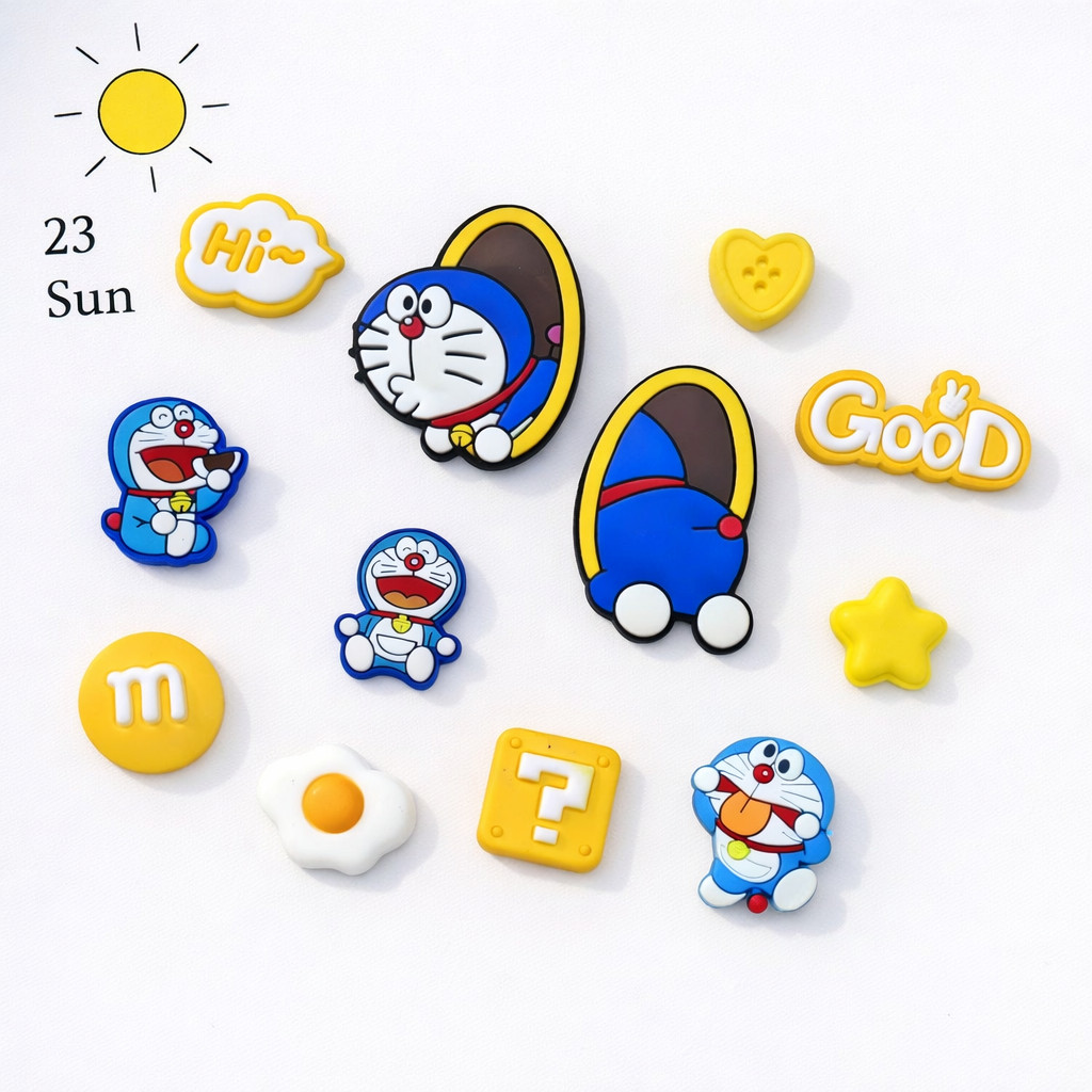 Set Charm Doraemon Cute đáng yêu Vui Nhộn – Mèo Máy Doremon, Burger, Nước Ngọt, Khoai Tây Cute Trang Trí Dép Crocs