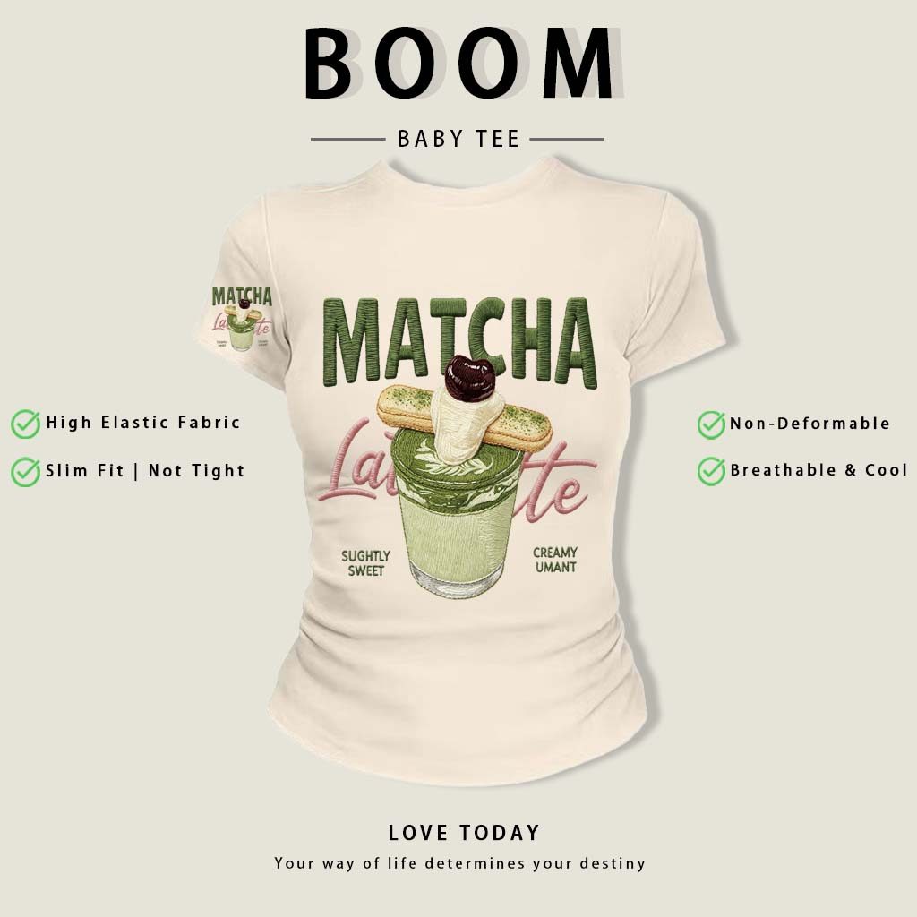 BOOM Áo thêu Baby Tee Nữ Cotton Ôm Body-Áo Thun Ngắn Tay Y2K In Hình PhongCách Mùa Hè, Cổ Tròn Hàng Đầucách hàn phong 02