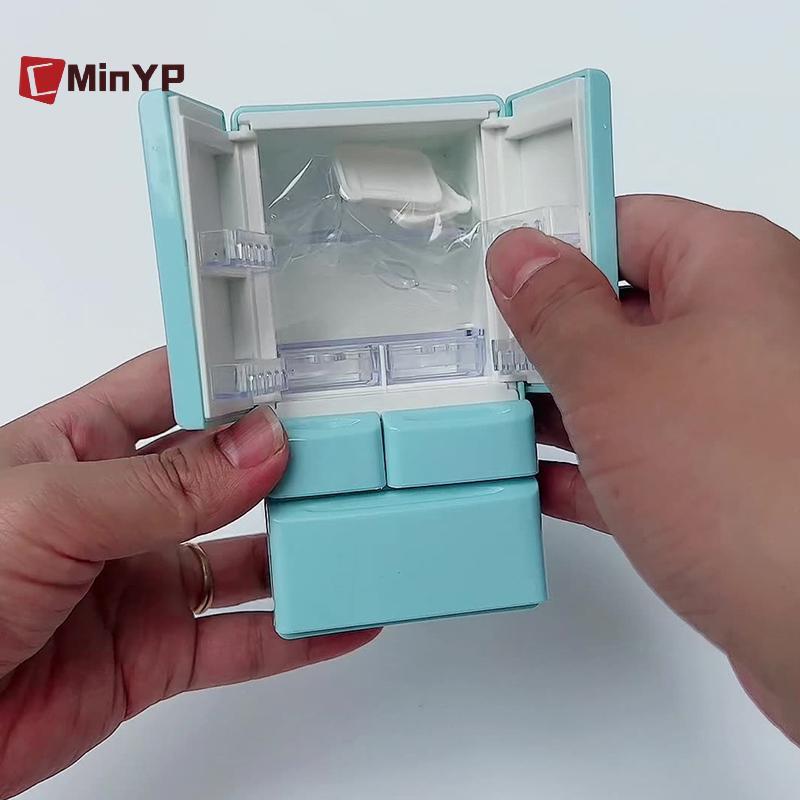 CMinYP Nhựa Thu Nhỏ Tủ Lạnh Mô Phỏng Mini Cửa Đôi Tủ Lạnh Mô Hình Thủ Công Nội Thất Nhà Búp Bê Phụ Kiện Vinh Quang