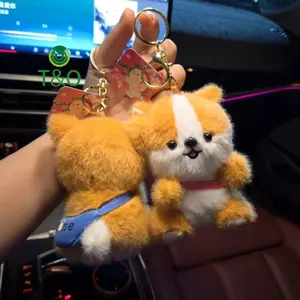 Corgi Puppy Búp bê - Móc chìa khóa và mặt dây chuyền sang trọng, đồ trang trí xinh xắn