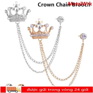 Dây xích thổ cẩm kim loại vintage với tua rua pha lê, phù hợp làm vương miện và ve áo