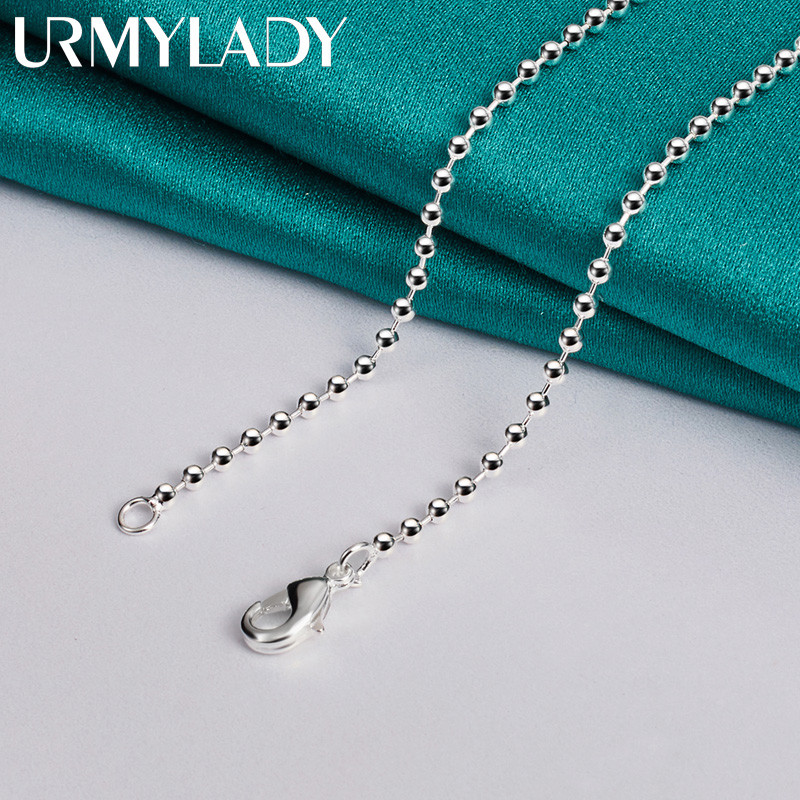 URMYLADY Bạc 925 Hạt Vòng cổ 16-30 Inch Cho Nữ Tiệc Cưới Trang Sức Thời Trang