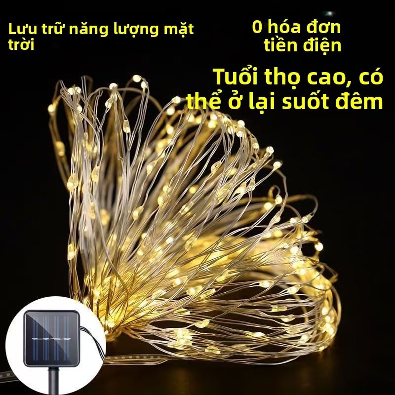 Dây Đèn Led Năng Lượng Mặt Trời 8 Chế Độ Có Nút Cảm Ứng Chống Nước Trang Trí Sân Vườn/Giáng Sinh/12m