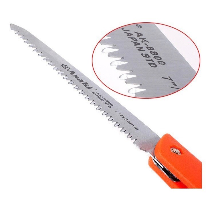 Cưa gấp cắt cành Asaki AK-8800,AK-8802,cưa gỗ xếp gọn Asaki,cưa gỗ mini,cưa cành cầm tay,cưa cành mini Asaki,cưa cắt