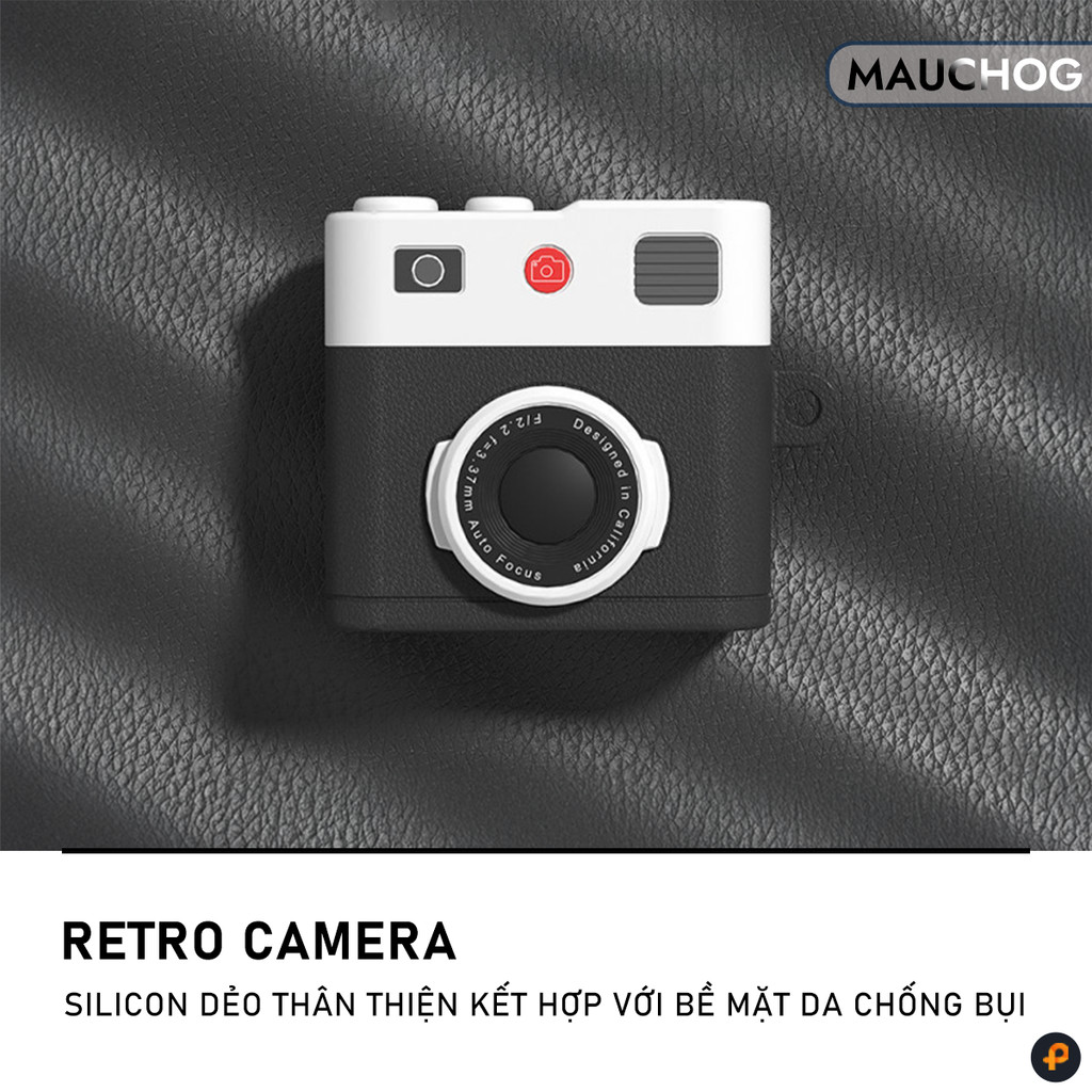 Ốp In Hình Máy Ảnh Camera Retro Cổ Điển Sạc Không Dây Kèm Móc Khóa Cho Airpods Pro 3 2 Airpods 4