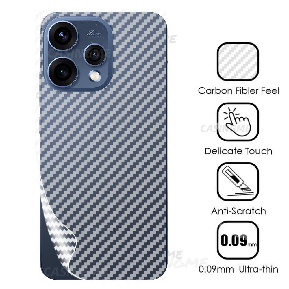 Oppo Reno 15 5G 2025 3D Mặt Sau Sợi Carbon Màn Hình Điện Thoại Mặt Sau Phim Cho Oppo Reno 15 Reno15 15Reno OppoReno15 Pro 15F F 5G Miếng Dán Bảo Vệ Màn Hình Sợi Carbon Phim