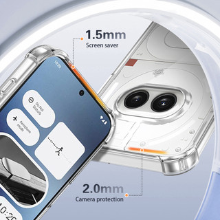 For Nothing Điện thoại 2A / 2A Plus Ốp lưng cứng pha lê trong suốt chống rơi 4 chiếc Vỏ mỏng chống sốc