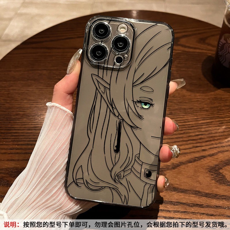 Ốp Điện Thoại Trong Suốt Mềm Anime Frieren Cho iPhone 17 ProMax 16 / 15 / 14 / 13 / 12 / 11 Bảo Vệ Camera Vỏ iPhone Chống Sốc