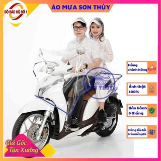 ( NHỰA DẺO )Áo mưa trong suốt 2 mũ Sơn Thủy , 1 mũ sơn thủy PVC freesize dobaohoso1