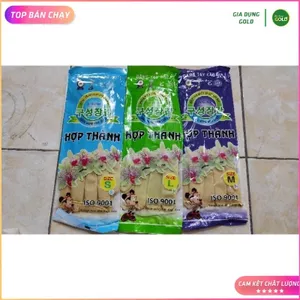 Găng tay cao su gia dụng Hợp Thành dài 32cm size S, M, L, găng tay rửa chén rửa bát
