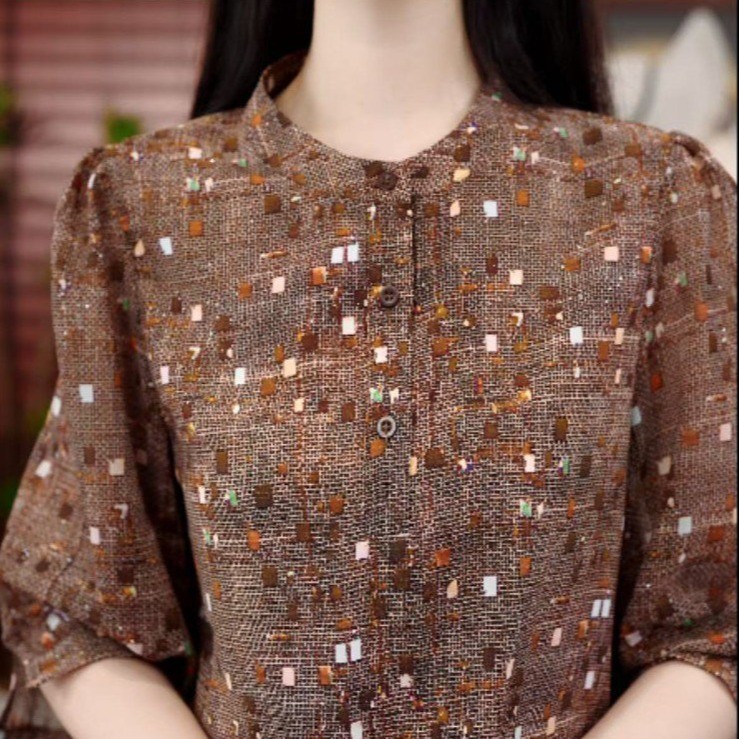 Mẹ trung niên quần áo thời trang mới mùa hè in hình thoải mái cho nữ