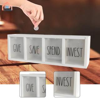 Hộp Đựng Tiền Hóa Đơn Tiền Xu 4 Ngăn Bằng Gỗ Heo Đất Lưu Trữ Hộp Đựng Tiền Ngân Hàng Cho Người Lớn Bé Trai Bé Gái Trẻ Em