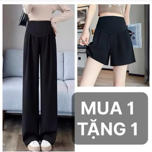 [MUA 1 TẶNG 1] Quần Bầu Công Sở Hàng Tuyển chọn chất Gold Nhật L1 Siêu Mát Ống Suông Tặng Kèm 1 Quần Sooc bầu GO1QB10