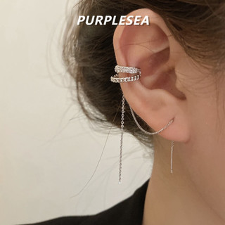 Bông tai kẹp tai hai lớp zircon thời trang, đơn giản, thanh lịch với chốt tai tích hợp