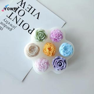YOWEI Khuôn Silicon Hoa 7 Trong 1 3D Hoa Hồng Mẫu Đơn Bánh Sô Cô La Khuôn Nướng Bánh Handmade Nến Xà Phòng Thạch Cao Nhựa Thủ Công Dụng Cụ Làm Thủ Công VN