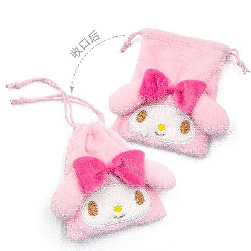 [Aria-G1] Chính Hãng Sanrio kitty Melody Chăn Gấu Bột Lúa Mì Kuromi Dây Rút Túi Thay Đổi