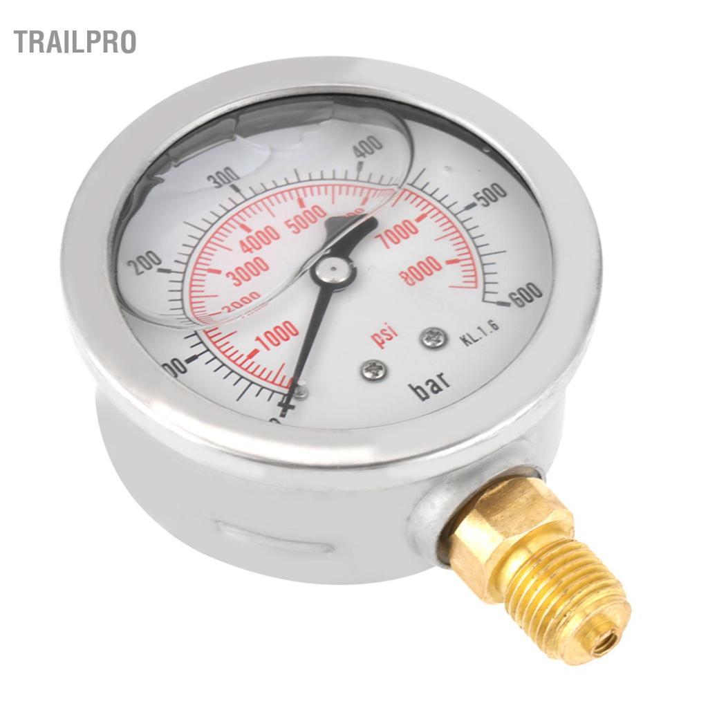 TrailPro G 1/4 Áp suất 0-600 bar / 0-8500Psi Máy đo tỷ lệ đôi thủy lực Áp kế đa năng để đo thanh / Psi.