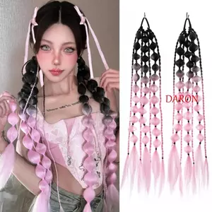 DARON Bubble Jumbo Braid, Lantern Braid Ponytail Extension Twist Braid Bulk, Natural Ombre Handmade Tóc tổng hợp bện tóc đuôi ngựa cho nữ