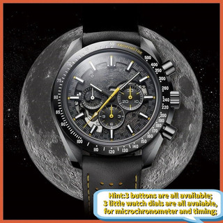 Cổ Điển Thạch Anh Đua Chronograph Đồng Hồ Apollo 8 Nam Dây Da Dạ Quang Nam Thể Thao Đồng Hồ Đeo Tay Thời Trang Thường Ngày Đồng Hồ