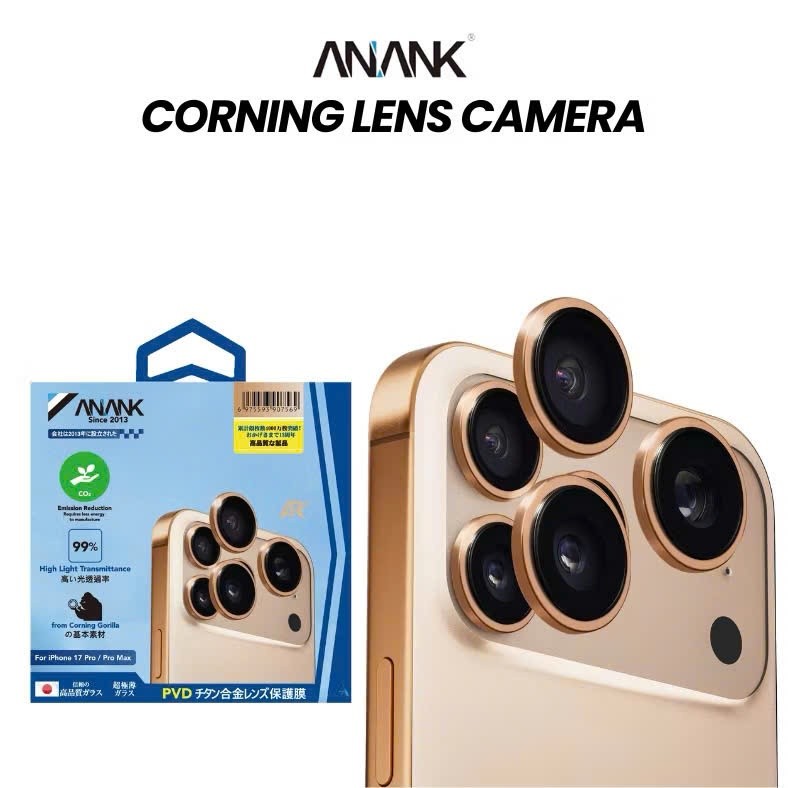 [Chính Hãng] Bộ Vòng Cường Lực Bảo Vệ Camera Anank AR Corning Gorilla Chống Chói, Trầy Xước Cho IP 15/16/17 Pro Max