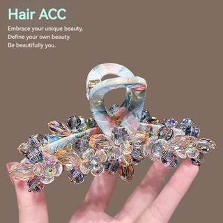Phong Cách Nhẹ Nhàng Thạch Anh Tím Hoa Lấy Kẹp Influencer Siêu Cổ Tích Kẹp Tóc Đầu Sau Cá Mập Kẹp Cảm Giác Cao Cấp Tóc Lấy Phụ Kiện Tóc