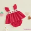 Trang phục mùa hè cho bé gái Áo bình sữa thêu dâu tây + Bộ quần short xù co giãn