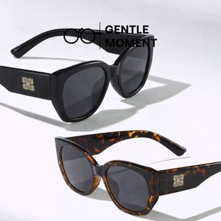 Kính râm gọng vuông GENTLE MOMENT chống tia UV kính mắt mèo chống nắng thời trang nam nữ phong cách GMT398
