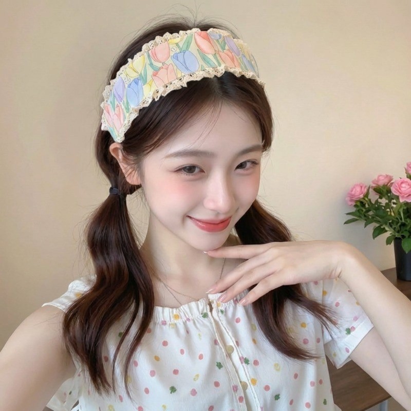 【Phụ Kiện Tóc】Băng Đô Miếng Dán Tóc Velcro Magic Dán Hoa Dễ Thương Thời Trang Hàn Quốc