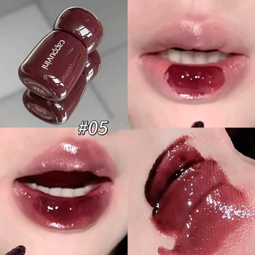 Cappuvini 12 Màu Dễ Thương Nhỏ Béo Gương Môi Glaze Dưỡng Ẩm Matte Lip Bùn Son Môi