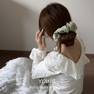 Scrunchy Vòng Tóc Kẻ Sọc Ngọt Ngào - Phong Cách Dễ Thương, Phù Hợp Đi Chơi