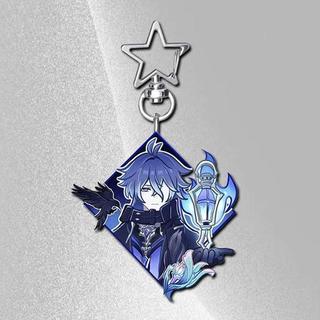 Game Genshin Impact Venti Neuvillette Flins Cosplay Keychain Kawaii Acrylic Keyring Key Chain Bag Ornament Decoration Pr