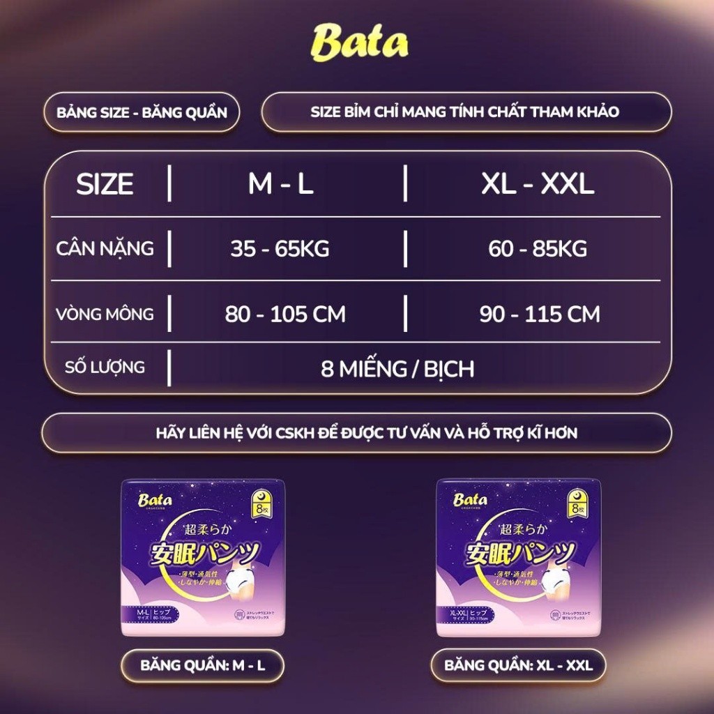 [1 BỊCH 8 MIẾNG] Băng Vệ Sinh Dạng Quần Bata Nhật Bản Thấm Hút Tốt, Chống Tràn 360 độ, Dùng Được Cả Ngày Và Đêm