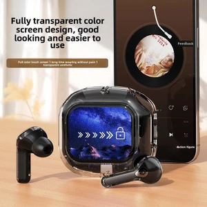 Tai nghe giảm tiếng ồn ANC không dây thực sự Air Max Tai nghe Bluetooth 5.4 LED Màn hình cảm ứng thông minh Tai nghe Bluetooth có Mic Hỗ trợ điều chỉnh trượt cho tất cả các điện thoại thông minh