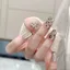 Mùa Hè Đơn Giản Phù Hợp Với Chấm Bi Hoa Đen Mắt Mèo Làm Móng Tay Thành Phẩm Có Thể Tháo Rời Handmade Tùy Chỉnh Đeo Móng Tay
