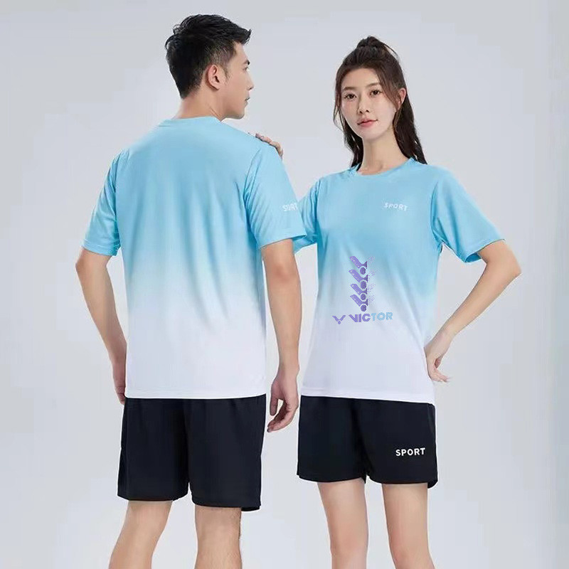 Bộ Cầu lông Victor tốc độ khô gradient, phù hợp cho cả nam và nữ, thiết kế thời trang