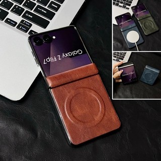 Bản Lề Từ Tính Mùa Thu Bao Da Dành Cho Samsung Galaxy Z Flip 7 7FE Z Flip 6 Z Flip 5 Vỏ Cứng Chống Sốc