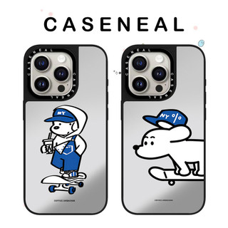 CASENEAL Skateboarding Dog Vỏ điện thoại gương chất lượng cao Thích hợp cho iPhone 17ProMax 17pro 17 air 16promax 16 15promax 15 14promax 13 13promax Ốp lưng cứng chống rơi thời trang