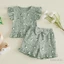 Bộ bé gái 3m-3y Áo và quần short có nút bay Daisy Trang phục mùa hè
