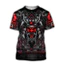 Hình Xăm Mặt Ma 3D Unisex, Áo Tay Ngắn Cổ Tròn Thời Trang