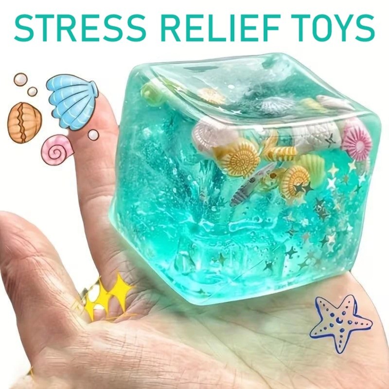 Squishy Ice Ocean Square Fidgets Đồ Chơi Siêu Mềm Đại Dương Bóp Đồ Chơi Ngộ nghĩnh Chống Căng Thẳng Đồ Chơi Cảm Giác Cho Người Lớn Quà Tặng