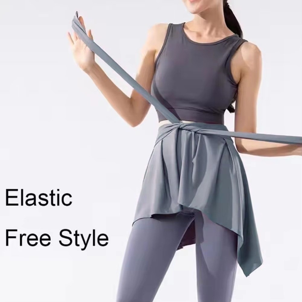 Váy ngắn ICUCKO Yoga, Váy tập thể dục quấn lụa băng khô nhanh, Dây đeo có thể điều chỉnh chống rò rỉ một mảnh Rèm tập thể dục dành cho nữ