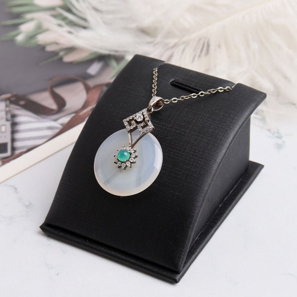 Giá trưng bày mặt dây chuyền CHEESELY, Giá đỡ trang sức tiết kiệm không gian bằng da PU, Giá đỡ trưng bày nhẹ có thể bảo vệ Mini đơn giản cho bàn trang điểm