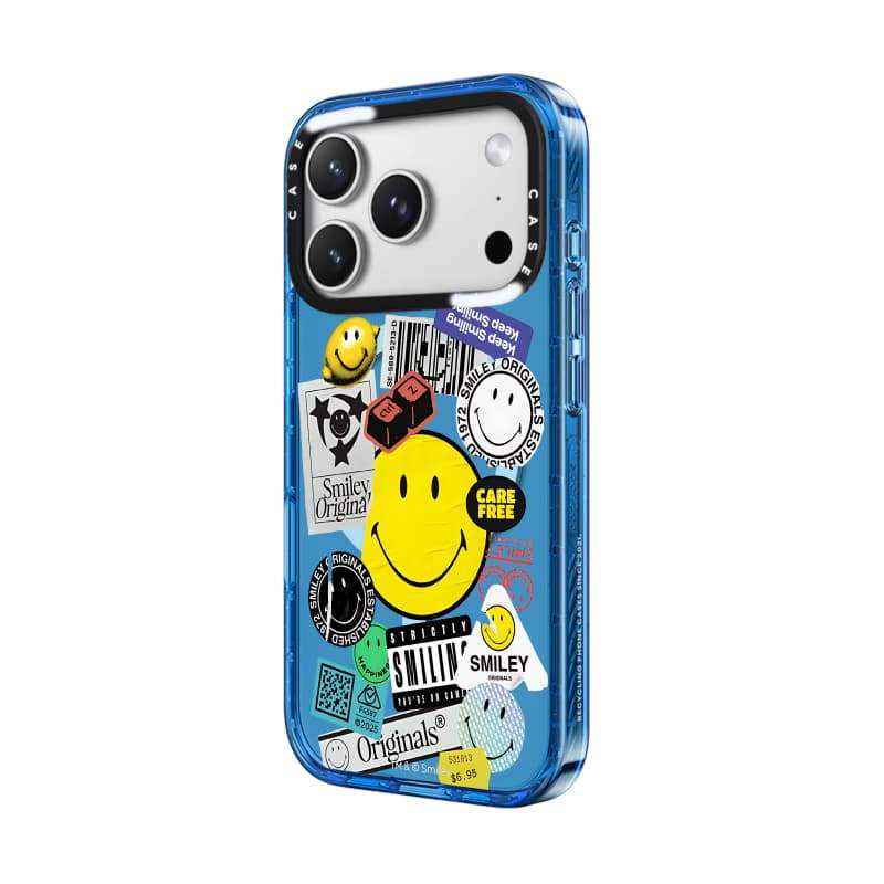 CASECASE X Smiley Sticker Case Black / Sky Blue / Pink Fizz Candy Collection Màu sắc rõ ràng cứng hút từ tính Vỏ tác động cho Apple IPhone 13 14 15 16 17Pro Max Plus Có hộp