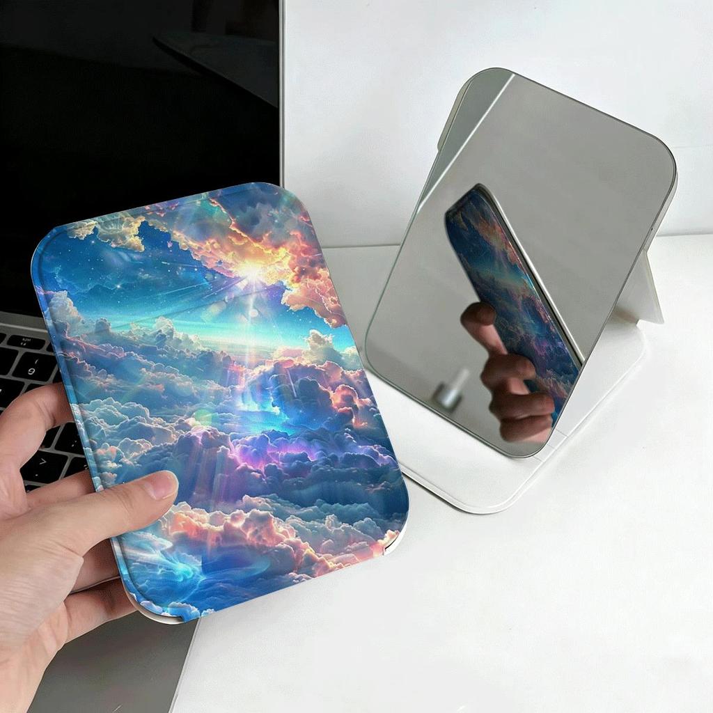 Tinh vân rực rỡ Gương Gấp Xinh Đẹp Gương Trang Điểm Foldable Thời Trang Nữ