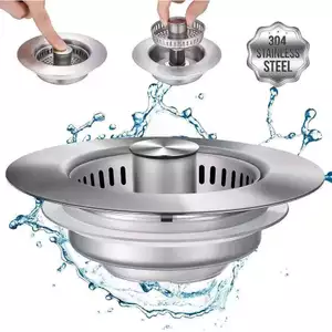 Chậu rửa rau củ Bộ lọc nảy Bộ lọc lưới lọc bằng thép không gỉ Vỏ cống thoát nước lõi đồng Loại đẩy Khử mùi Vỏ bồn rửa côn trùng DDB3